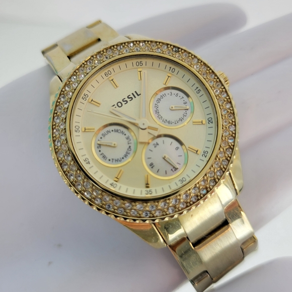 Fossil ES3101 Women's Watch Gold Tone Stainless St - Picture 1 of 12